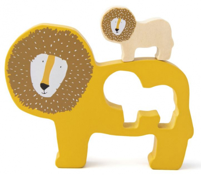 Trixie Vormenpuzzel Mr. Lion 10 X 13 Cm Hout Okergeel 2 Stuks